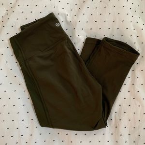 Olive Green 3/4 Length Lululemon Leggings